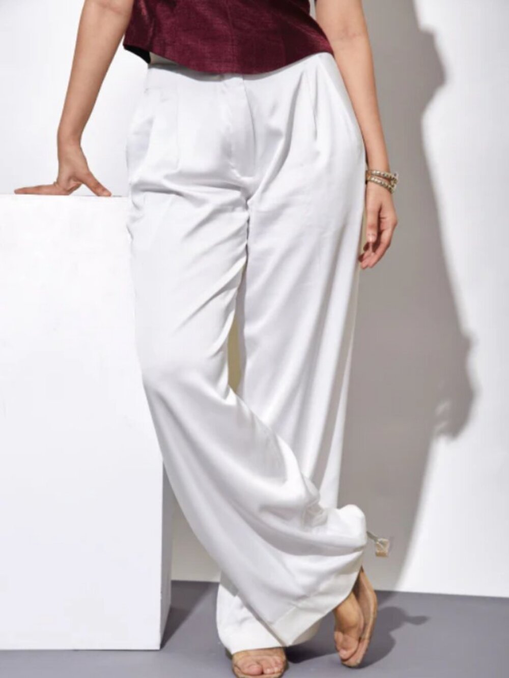 Vince Camuto White Wide-Leg High-Rise Pants EUC - Women's Size 12